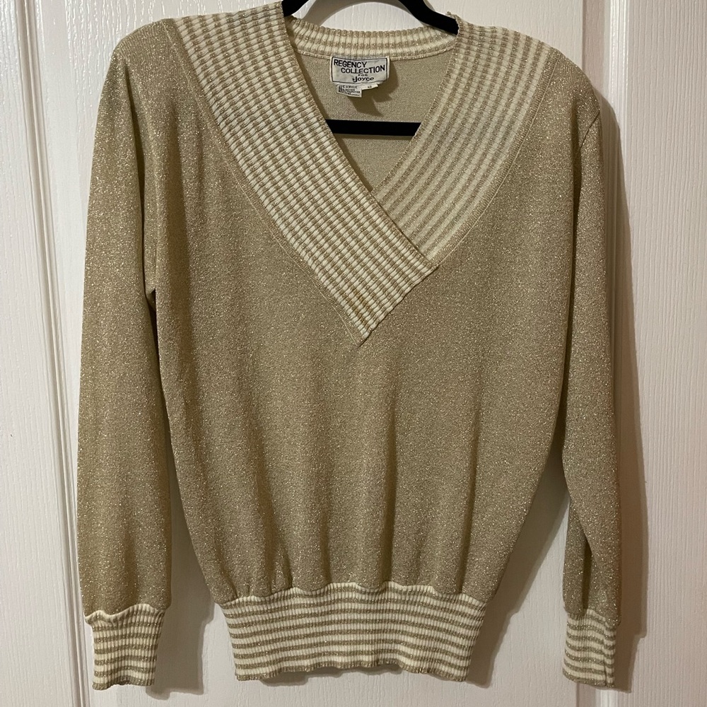Vintage Regency Collection For Joyce Retro Sparkle Gold Sweater Size Medium